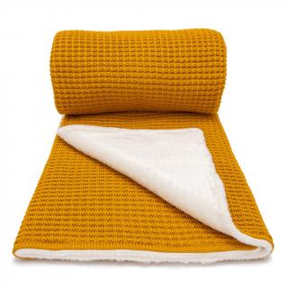Teplá pletená deka - WINTER Farba: horčicová