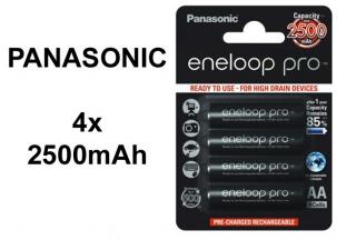Dobíjateľné batérie Panasonic eneloop PRO AA R6 2450mAh
