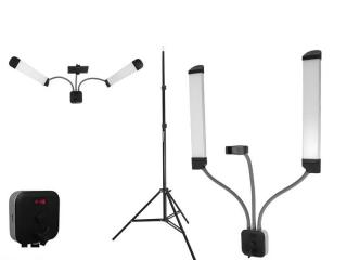 Dvojitá LED lampa 40W so stojanom, stmievač a regulácia teploty 3000-6000K