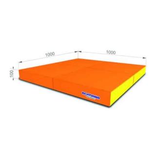 Gymnastický štvordielny matrac Kometa 100x100x10 Farba: Žlto-oranžová