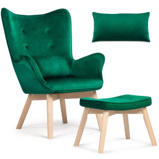 Kreslo s podnožkou Sofotel Norse emerald
