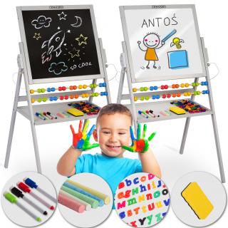 Magnetická otočná tabuľa Ricokids - sivá