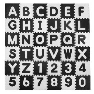 Penová podložka puzzle písmená čierna. 30x30 cm 36 ks