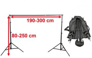 Profesionálny set na zavesenie pozadia s nastaviteľnou výškou 72 - 250 cm