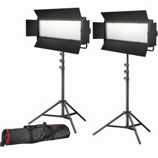 Štúdiový set LED foto / video 2x LG-900 54 W / 8 860 LUX BRESSER + 2x statív