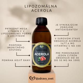 Lipozomálna acerola Obsah: 200 ml