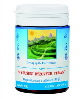 VYSUŠENIE RYŽOVÝCH TERÁS - WEI/DA CHANG SHI/RE DU WAN mod. - TCM Herbs Objem: 100 tabliet / 30 g