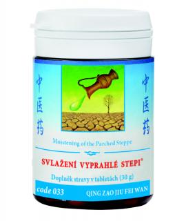 ZVLAŽENIE VYPRAHNUTEJ STEPI - QING ZAO JIU FEI WAN mod. - TCM Herbs Objem: 100 tabliet / 30 g