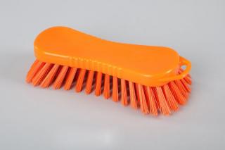 595 063 Kefa na umývanie zaoblená zaliata živicou tvrdá Plast / PBT 0,50 x 35 mm hladká 210 x 70 mm Farba: Oranžová