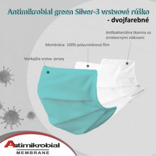 Antimikrobiálne rúško so striebornými vláknami - SILVER GREEN GUMIČKA