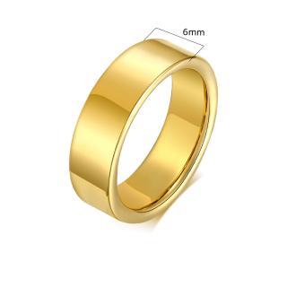 6 mm Moderná volfrámová obrúčka v zlatom prevedení Veľkosť prsteňa: 65
