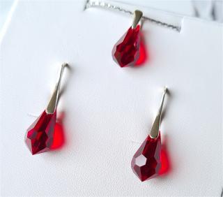 Crystals strieborný set Drop kvapky  Ag 925/1000 - 2 g Farba: Light Siam