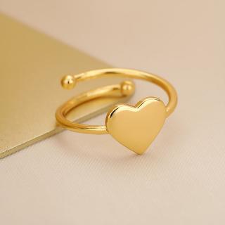 Módny prsteň srdce s nastaviteľnou veľkosťou z chirurgickej ocele v zlatom prevedení