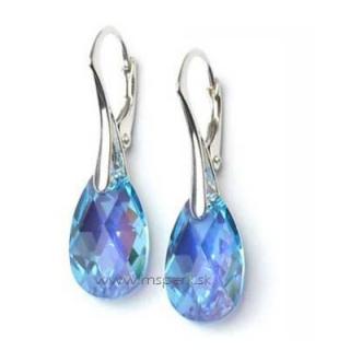 Modré dievčenské náušnice Aquamarine Slza 16 mm  Ag 925/1000