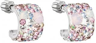 Náušnice so Swarovski Crystals magic rose polkruhy  Ag 925/1000