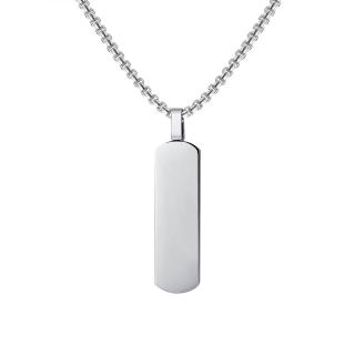 Prívesok 36 x 11 mm z chirurgickej ocele čistý s retiazkou 60 cm