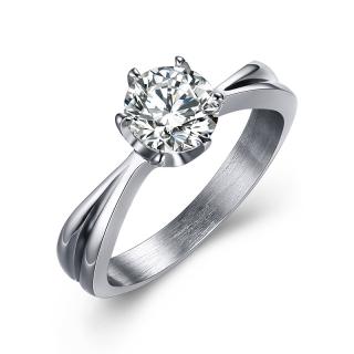Snubný prsteň s čírym zirkónom z chirurgickej ocele Veľkosť prsteňa: 51