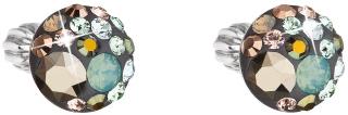 Strieborné guľaté náušnice so Swarovski crystals - Chameleon  Ag 925/1000