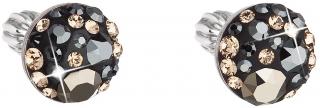 Strieborné guľaté náušnice so Swarovski Crystals - Colorado, pre ženy, pre dievčatá  Ag 925/1000 Rh 1 g