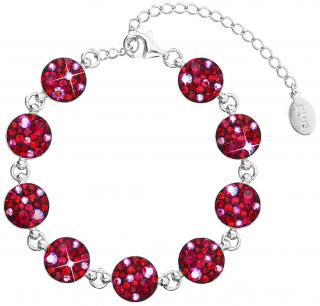 Strieborný dámsky náramok so Swarovski Crystals cherry  Ag 925/1000