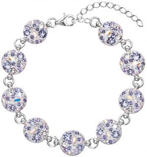Strieborný dámsky náramok so Swarovski Crystals violet  Ag 925/1000