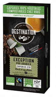 BIO kompostovateľné kávové kapsule 100% Arabica DESTINATION 10ks
