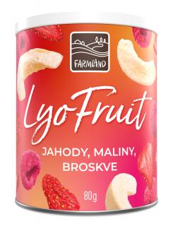 FARMLAND Letný mix Lyofruit - jahody, maliny a broskyne 80g