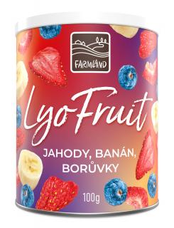 FARMLAND Sladký mix LyoFruit - jahody, banány, čučoriedky 100g