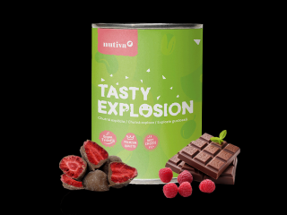 NUTIVA Lyofilizované jahody a lyofilizované maliny v mix čokoláde 400g