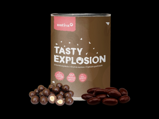 NUTIVA Zmes mandlí a lieskových orechov v horkej čokoláde 400g
