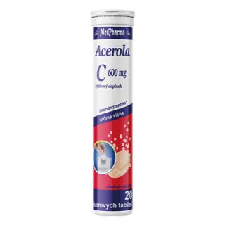 Šumivé tablety vitamín C 600 mg + Acerola 200 mg MEDPHARMA 20 tbl