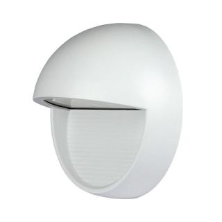3W Schodiskové svietidlo, biele, okrúhle, IP65 Denná biela