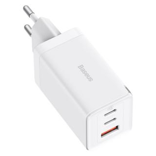 Baseus GaN5 Pro nabíjací adaptér 2xUSB-C + USB, 65W biely [CCGP120202]