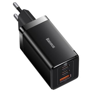 Baseus GaN5 Pro nabíjací adaptér 2xUSB-C + USB, 65W, čierny   [CCGP120201]