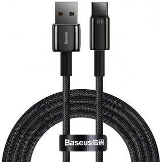 Baseus Tungsten Gold USB->USB-C kábel, 66W, 2m, čierny [CATWJ-C01]