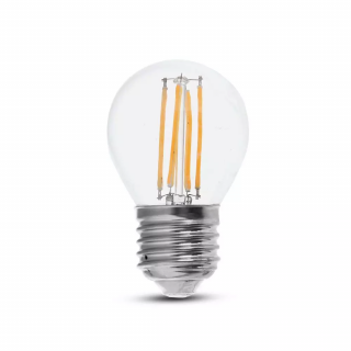 E27 LED Filament žiarovka 6W, 800lm, G45 Denná biela