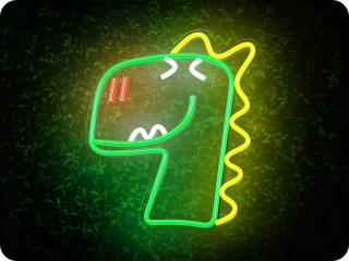 Forever Light Neon LED dekorácia stmievateľná DINO zelený, USB  [RTV100442]