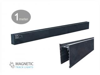 Hliníková lišta pre magnetické svietidlá, 1m, čierna