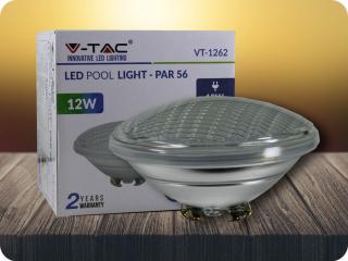 LED bazénová žiarovka, 12W (1200lm), PAR56, 12V, IP68 Studená biela