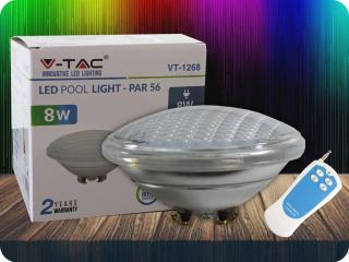 LED bazénová žiarovka, 8W (800lm), PAR56, 12V, IP68,RGB