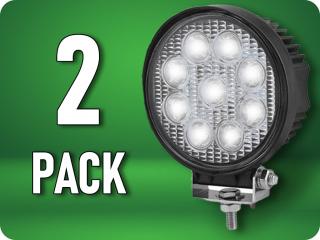 LED Epistar pracovné svetlo, 27W, okrúhle 2200lm, 12/24V, IP67/2-PACK! [L0076]