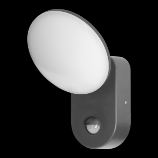 LED nástenné svietidlo so senzorom RIOLIT 15W, 1100lm, IP65, 4000K, čierne [AD-OP-6206BLPMR4]