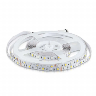 LED pás RGB+W  do interiéru, 8W/m, 357lm/m, 12V, 60LED/SMD5050, IP20 Studená biela