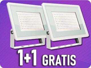 LED reflektor, 200W, 17600LM, 110°, IP65, biely, 1+1 gratis! Denná biela