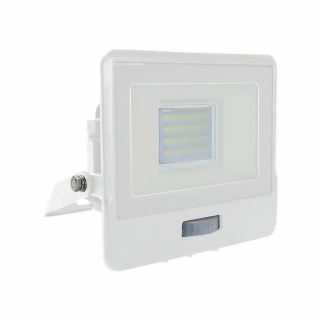 LED reflektor s PIR senzorom 20W, 1510lm,  Samsung chip, 100°, IP65, biely Studená biela