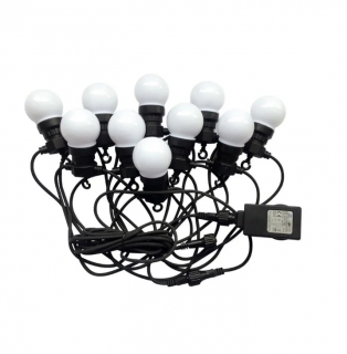 LED Reťazové svietidlo 10x0,5W LED žiarovky 480LM 5m 24V IP44 Teplá biela