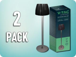 LED stolná lampa 2,7W, 110lm, dotyková, stmievateľná, 3v1, čierna/2-PACK!