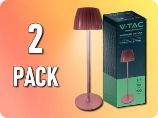 LED stolná lampa 2,7W, 110lm, dotyková, stmievateľná, 3v1, hnedá/2-PACK!