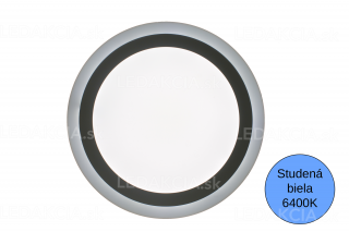 LED svietidlo 22W, 1800lm, okrúhle, s bočným svetlom Studená biela