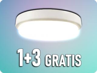 LED vonkajšie stropné/nástenné svietidlo 18W, 1820lm, IP54, 1+3 zadarmo! Studená biela
